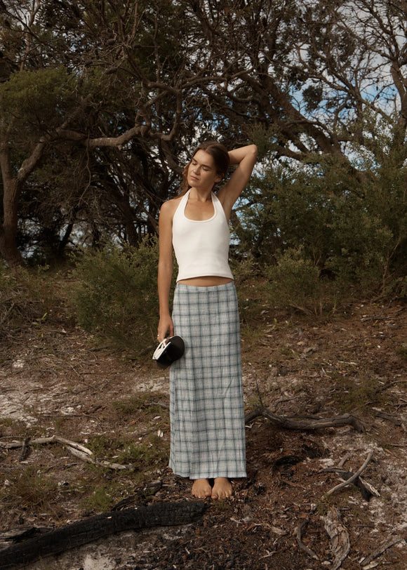 AFENDS LAGOON SEERSUCKER MAXI SKIRT - Corner Surf Shop