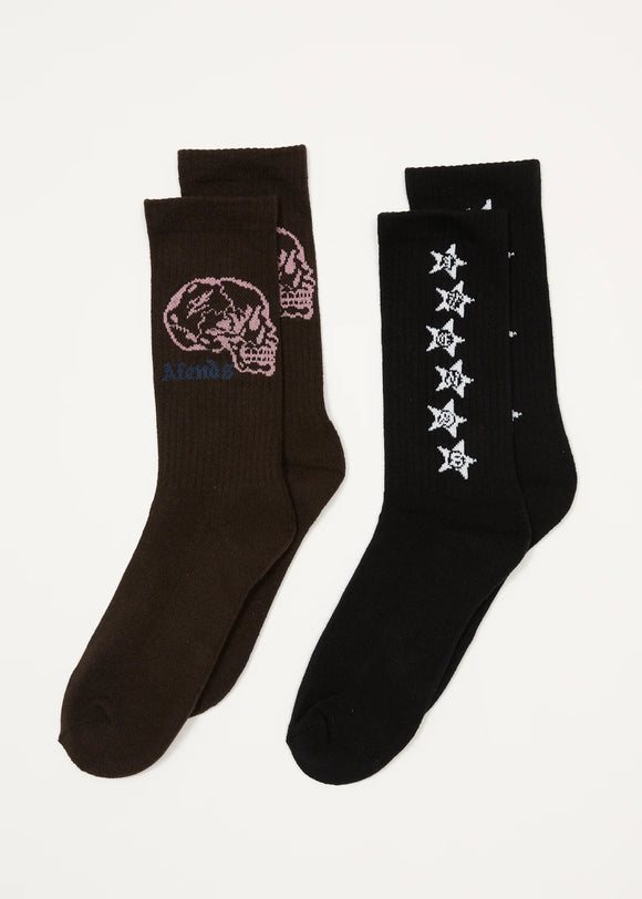 AFENDS TEMPORAL LIVE 2 PACK SOCK