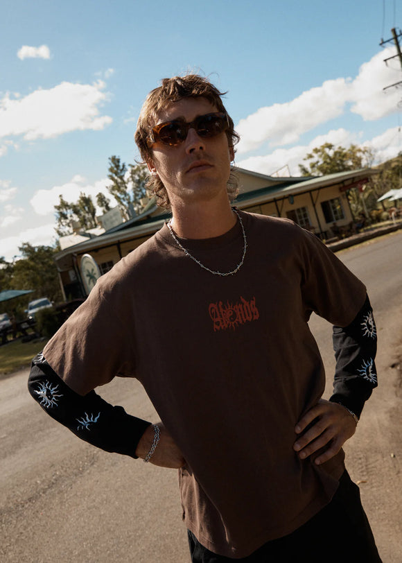 AFENDS DOUBLE TROUBLE LAYERED BOXY TEE