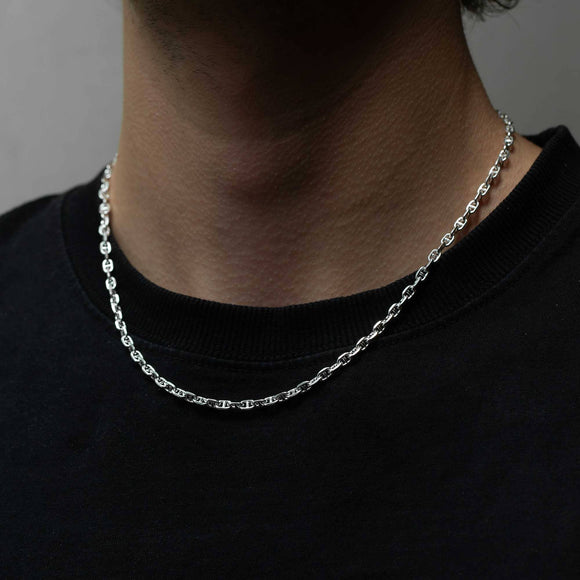 SUE THE BOY CABLE BAR CHAIN NECKLACE 50CM