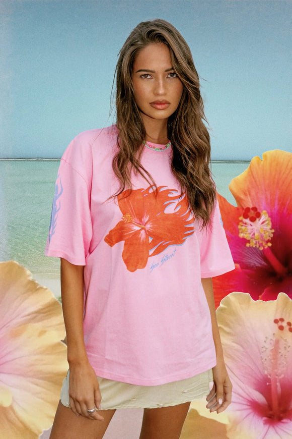 SEA STREET FLAMING HIBISCUS RELAXED T-SHIRT