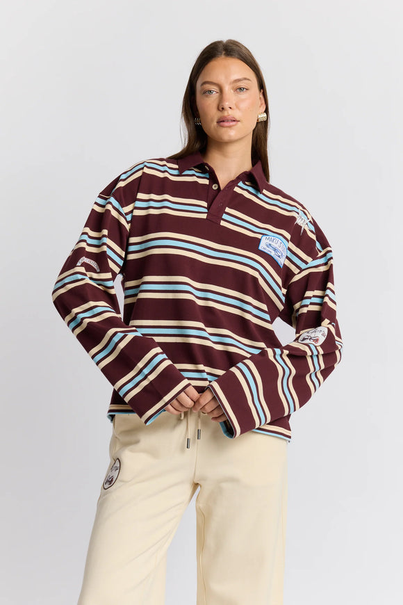 MAKU CHROME ELEMENTS L/S RUGBY SHIRT - Corner Surf Shop