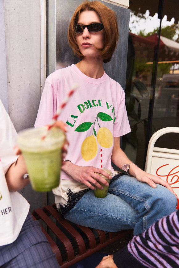 MAKU LEMON DOLCE VITA BOXY CROP TEE