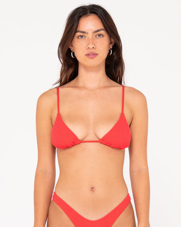 RUSTY SANDALWOOD SLICKTRIANGLE BIKINI TOP