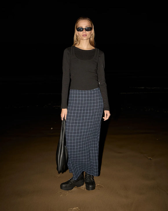 AFENDS LITA SEERSUCKER MAXI SKIRT