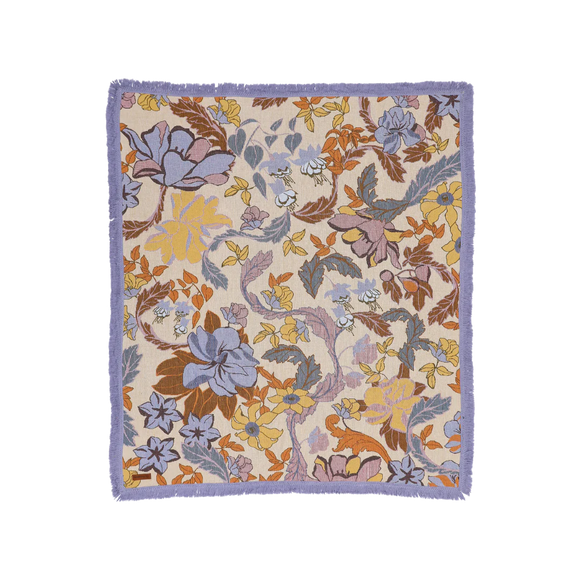 WANDERING FOLK FLORA THROW LAVENDER