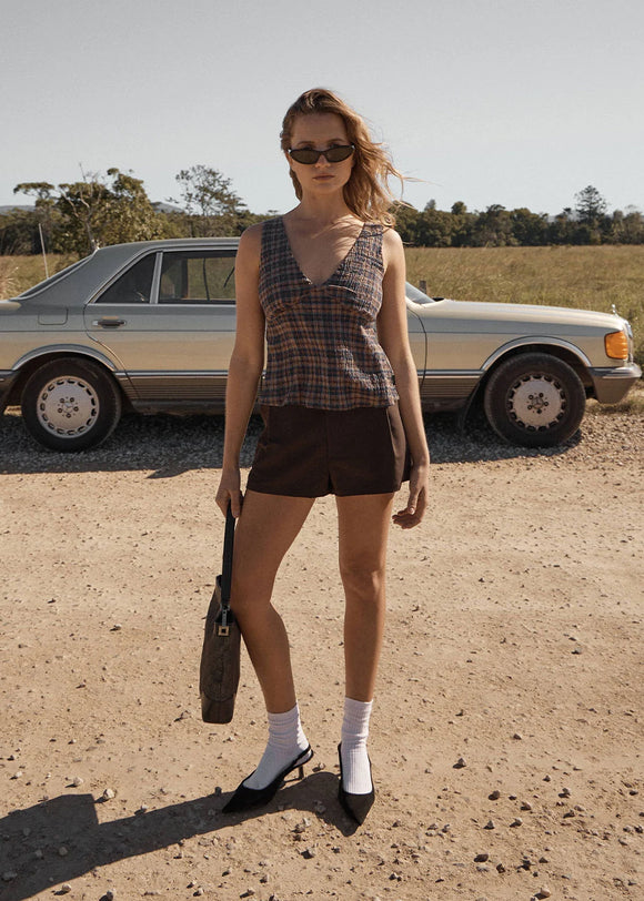AFENDS GISELLE SEERSUCKER TOP