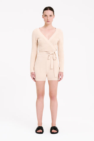 NUDE LUCY ASTRO KNIT WRAP TOP