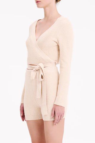 NUDE LUCY ASTRO KNIT WRAP TOP
